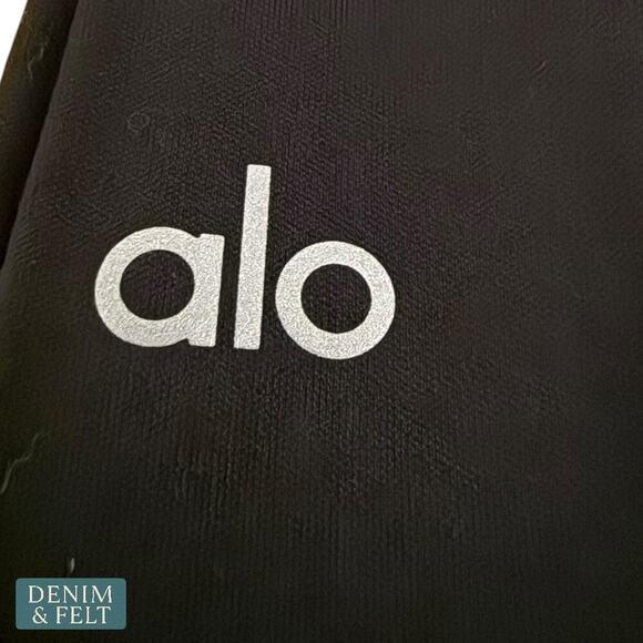 Alo Yoga High-Waist Zip It Flare Leggings Black Sculpting Stretch Size S NEW - Picture 12 of 16